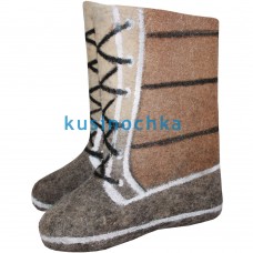 Детские валенки "Коричневые ботинки"